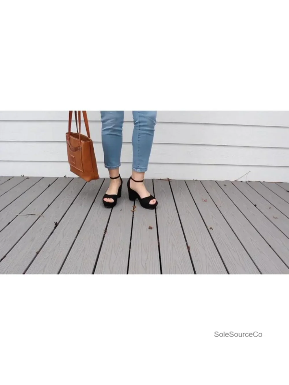 Suede Chunky Heel Platform Sandals Open Toe Ankle Strap Wedges
